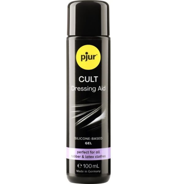 Fľaša pjur Cult Dressing Aid so 100 ml silikónového gélu na obliekanie latexového oblečenia