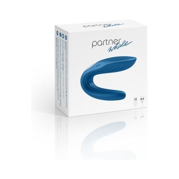 Vibrátor pre páry Satisfyer Partner Toy Whale v tvare U, modrej farby
