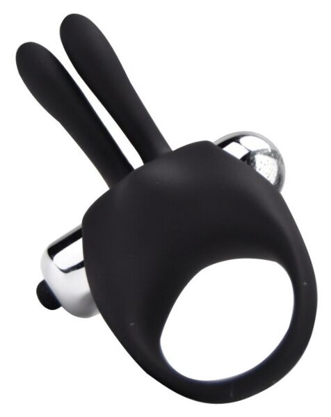 Vibračný erekčný krúžok Loving Joy Rabbit Cock Ring zo silikónu s vibračným vajíčkom a králičími ušami