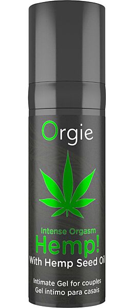 Airless obal stimulačného gélu Orgie Hemp! Intense Orgasm 15 ml