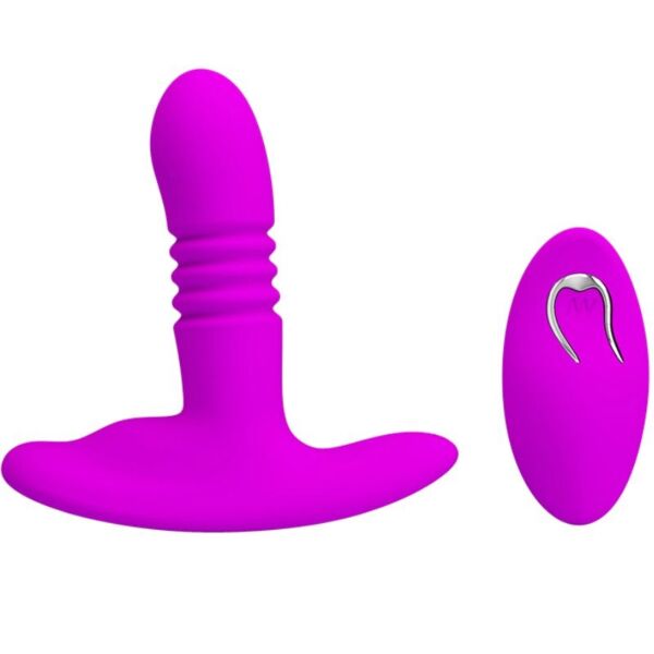 Análny kolík Pretty Love Heather BI-014647W z čierneho silikónu s prísavkou na základni