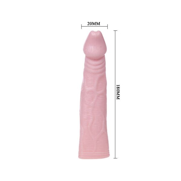 Návlek na penis Baile s dĺžkou 18 cm a vibráciami v špičke