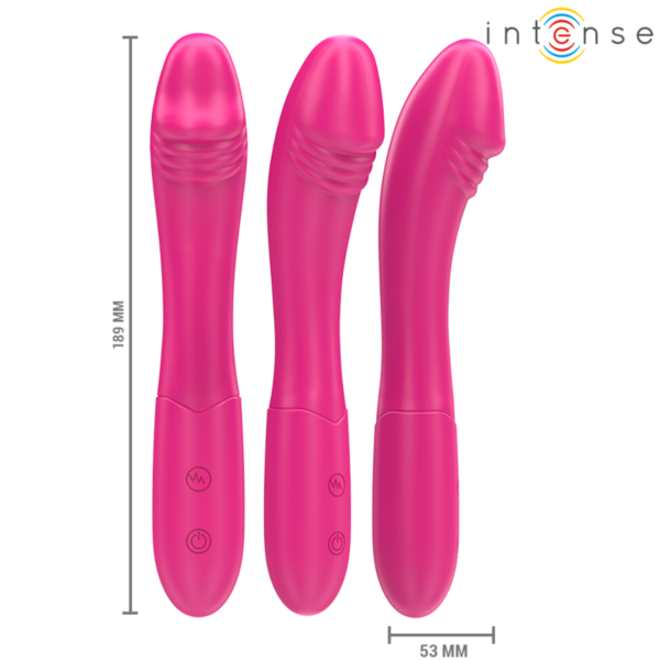 Ružový vibrátor Intense Belinda s dĺžkou 19 cm a flexibilným drikom