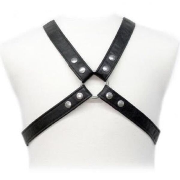Pánsky postroj Leather Body Lasic s nastaviteľnými popruhmi do kríža