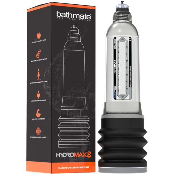 Priehľadná hydro pumpa na penis Bathmate HydroMax 8