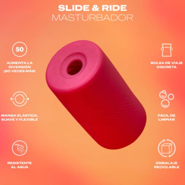 Masturbačný rukáv Durex Slide & Ride v ružovej farbe