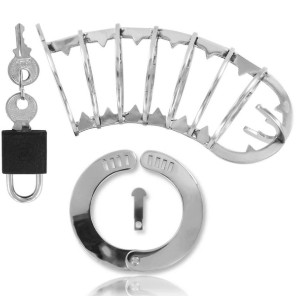 Klietka cudnosti Metal Hard 14 cm zo siedmich krúžkov s krúžkom a zámkom