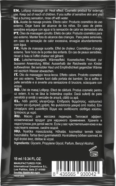 Masážny olej Coquette Sensation s efektom tepla, 10 ml