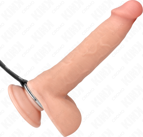 Erekčný krúžok Kink so svorkami: kovový erekčný krúžok s retiazkou a svorkami na bradavky