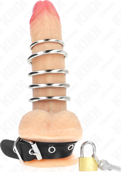 Kink Ring Power, čierny remienok so šiestimi kovovými krúžkami