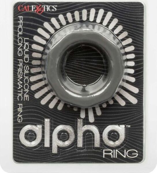 Erekčný krúžok CalExotics Alpha Prolong Prismatic Ring zo sivého silikónu