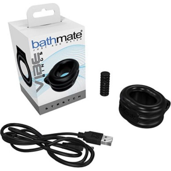 Vibračný krúžok Bathmate Stretch Vibe Ring v čiernej farbe