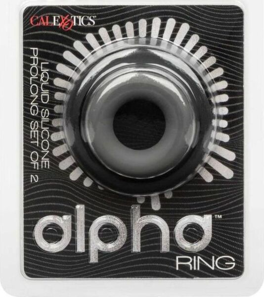Dva silikónové erekčné krúžky zo súpravy CalExotics Alpha Prolong Set of 2