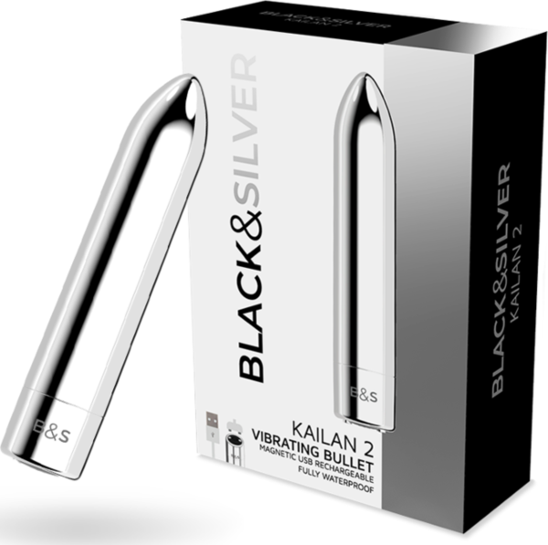 Mini vibrátor Black&Silver Kailan 2