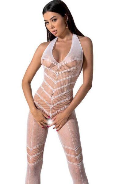 Bodystocking Passion BS100 zo sieťoviny s čipkou