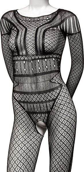 Celotelové čipkované body CalExotics Scandal Lace Body Suit s otvoreným rozkrokom