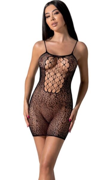 Sieťovaný bodystocking Passion BS096 s čipkou a priesvitnými časťami