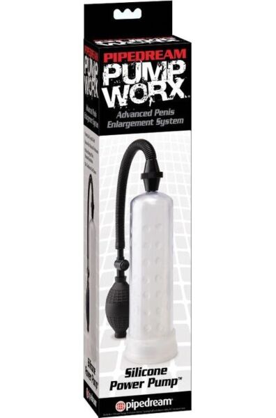 Erekčná pumpa Pump Worx zo silikónu s priehľadným valcom
