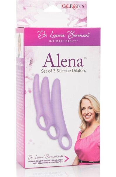 Set troch vaginálnych dilatátorov Calexotics Alena z fialového silikónu, od najmenšieho po najväčší