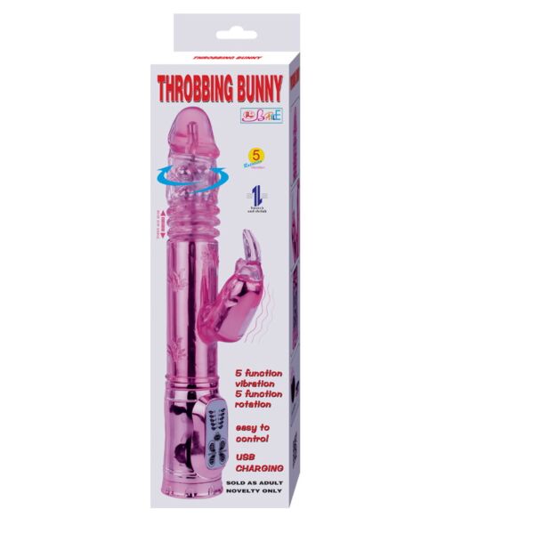 Rabbit vibrátor Baile Throbbing Bunny s rotujúcou špičkou a ramenom zajačika