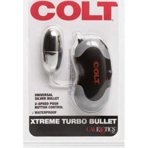 COLT Xtreme Turbo Bullet so strieborným vajíčkom pripojeným káblom k ovládaču