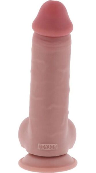 Realistické dildo Get Real Deluxe Extra Thick so semenníkmi a prísavkou v základni