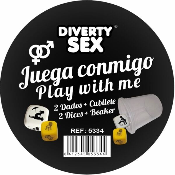 Hra s erotickými kockami Diablo Picante Juega conmigo s dvoma kockami a priehľadným pohárikom