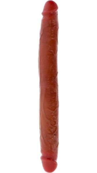 Dvojité silikónové dildo ToyJoy Get Real Skin s pohyblivou predkožkou