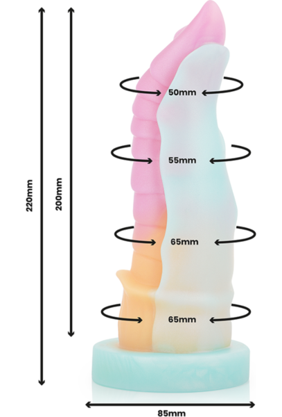 Dildo Epic Kelpie z tekutého silikónu, inšpirované mytologickým koňom, s prísavkovou základňou