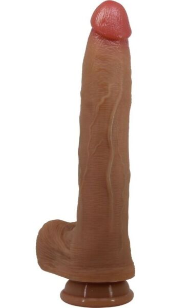 Realistické silikónové dildo Pretty Love BW-008131-1 so semenníkmi a prísavkou pri base