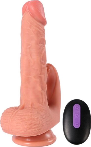 Realistický vibrátor SHEQU Hayden 16 cm so stimulátorom klitorisu