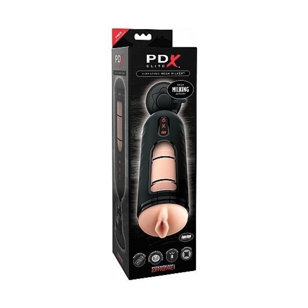 Masturbátor PDX Elite Mega Milker od Pipedream s automatickou kompresiou, priehľadným okienkom a prísavkou