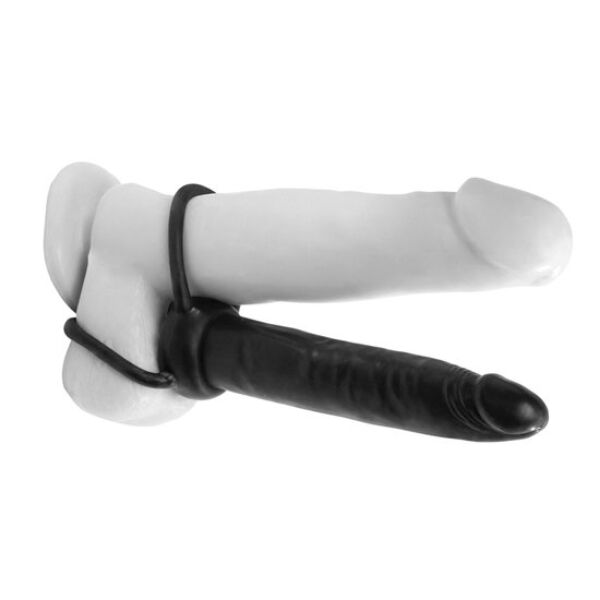 Erekčný krúžok s dildom na dvojitú penetráciu Pipedream Anal Fantasy Double Trouble s dvoma krúžkami