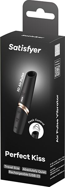 Stimulátor klitorisu Satisfyer Perfect Kiss v čiernej a zlatej farbe