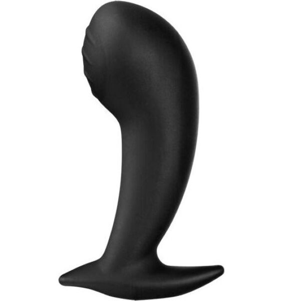 Elektróda ElectraStim Silicone Noir Nona na G-bod z čierneho silikónu so zakrivením a rebrami
