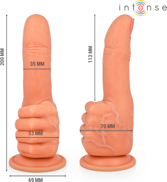 Dildo Intense Bender v tvare ruky s prísavkou na základni