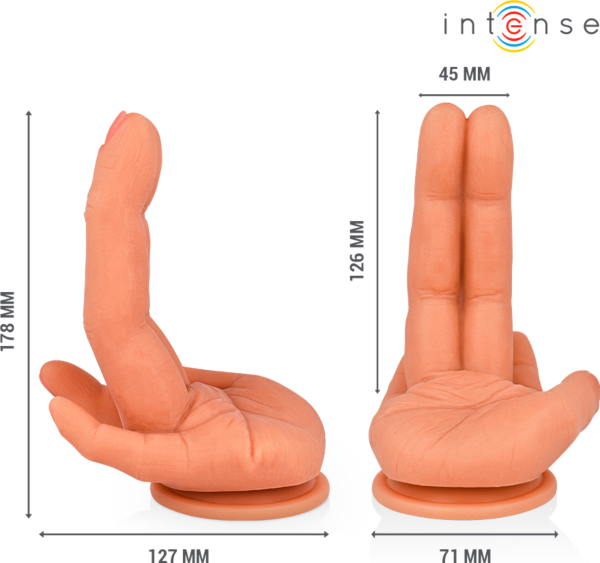 Dildo na bod G Intense Leela v tvare ruky so základňou s prísavkou