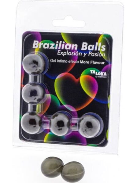 Balenie 5 brazílskych guľôčok Brazilian Balls More Flavour so vzrušujúcim gélom