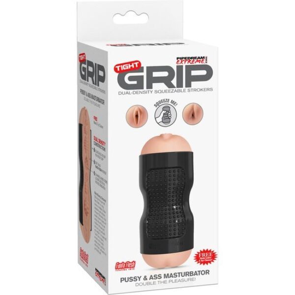 Masturbátor PDX Extreme Tight Grip s otvormi napodobňujúcimi vagínu a análny otvor