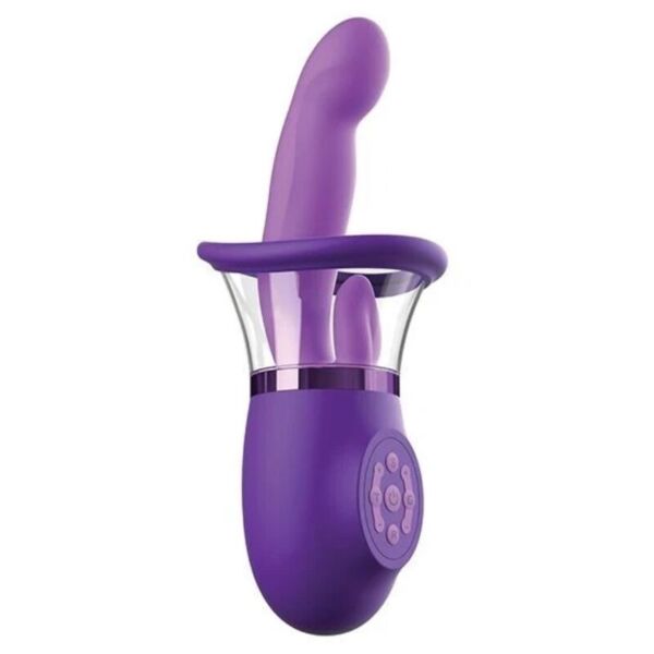 Fialový Pipedream Ultimate Pleasure Pro Plus so zakriveným ramenom a jazýčkom na stimuláciu klitorisu