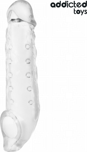 Návlek na penis Addicted Toys M 27 cm, priehľadný
