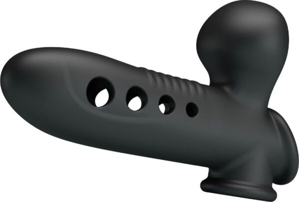 Silikónový návlek na penis Pretty Love BI-026261Q s nafukovacím airbagom a remienkom