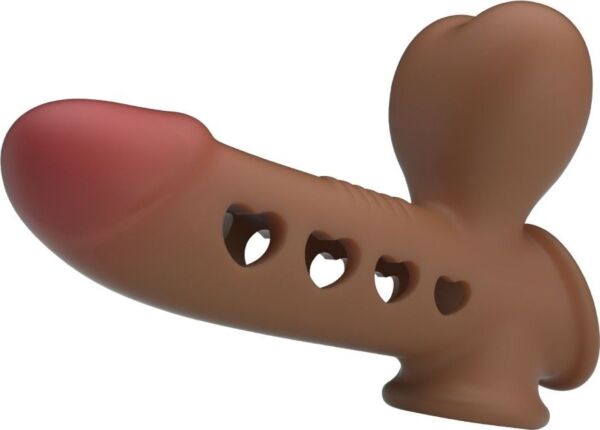 Návlek na penis Pretty Love BI-026260Q s nafukovacím airbagom a popruhom na semenníky