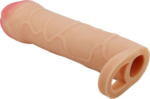 Predlžovací návlek na penis Pretty Love Bunion v prirodzenej farbe s krúžkom na semenníky