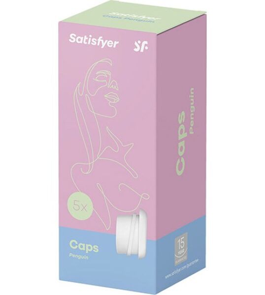 Päť bielych silikónových náhradných hlavíc pre Satisfyer Pro Penguin NG