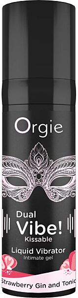 Bozkávateľný intímny gél Orgie Dual Vibe, 15 ml