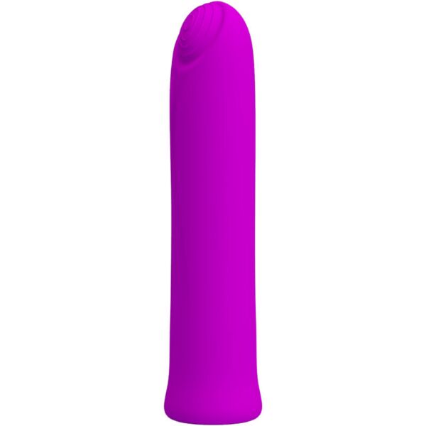 Mini vibrátor Pretty Love Curtis vo fialovej farbe s reliéfom sústredných kruhov