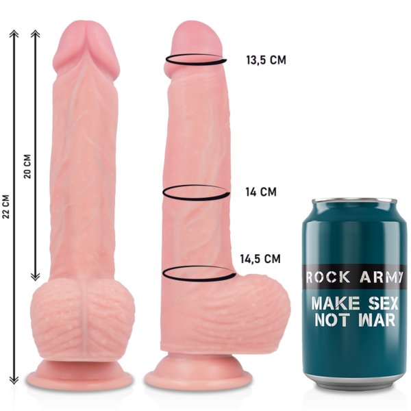 Realistický vibrátor Rock Army Hawk so základňou s prísavkou