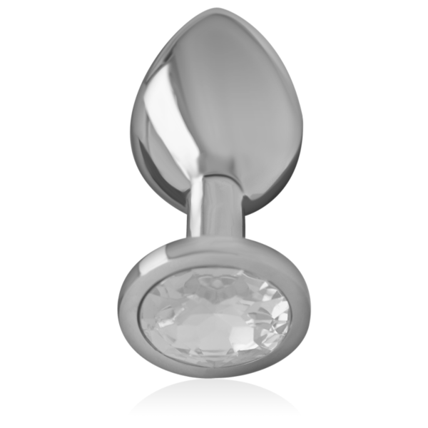 Análny kolík Intense Silver Crystal z kovu s trblietavým kameňom a modrými detailmi