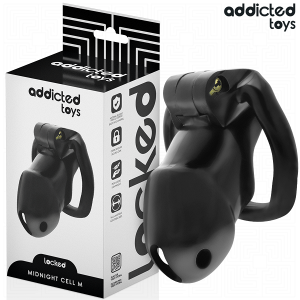 Klietka cudnosti Addicted Toys Locked Mindnight Cell s krúžkami a kľúčmi